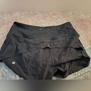Lululemon Black Speed Up  Shorts Size 8 NWOT